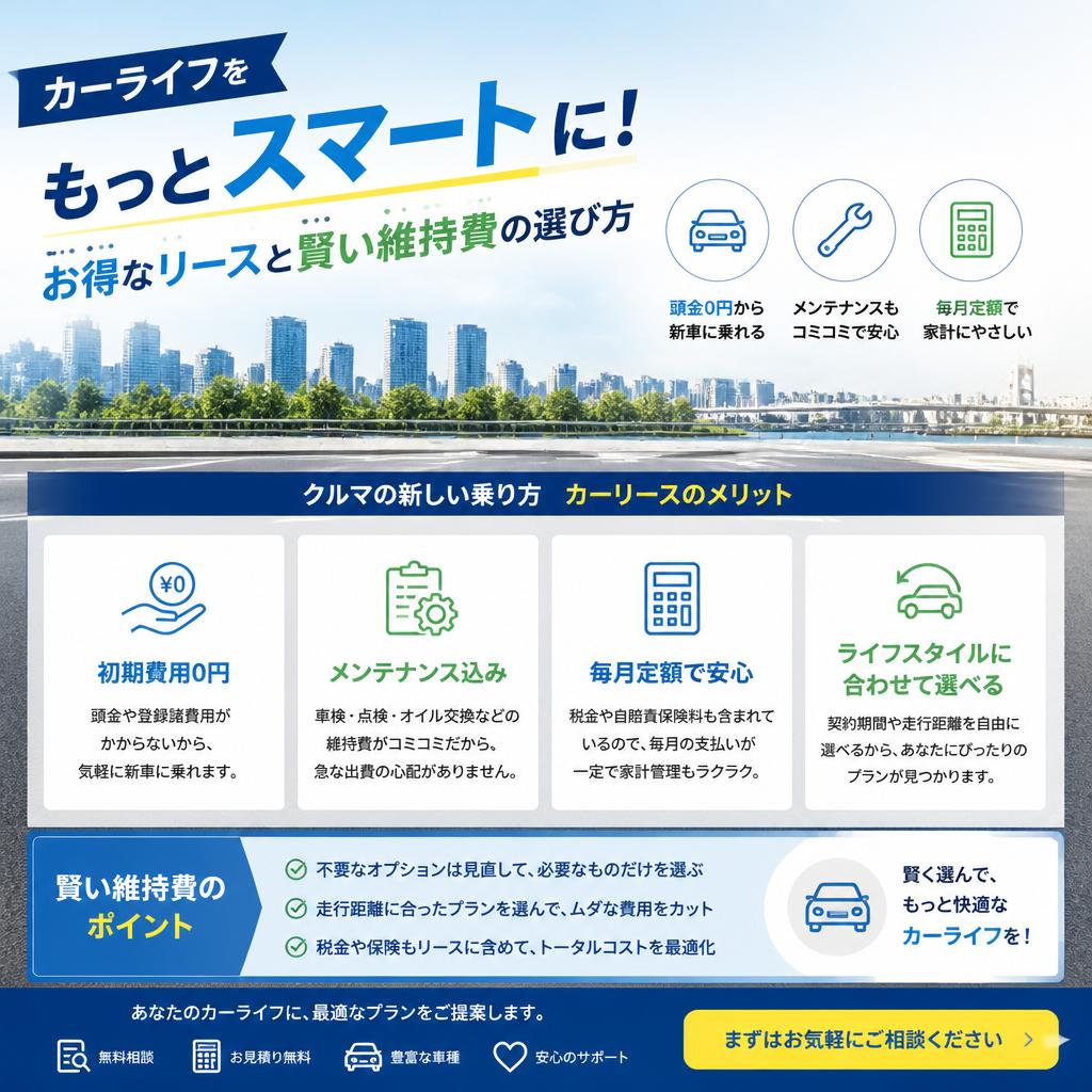 カーライフをもっとスマートに！お得なリースと賢い維持費の選び方