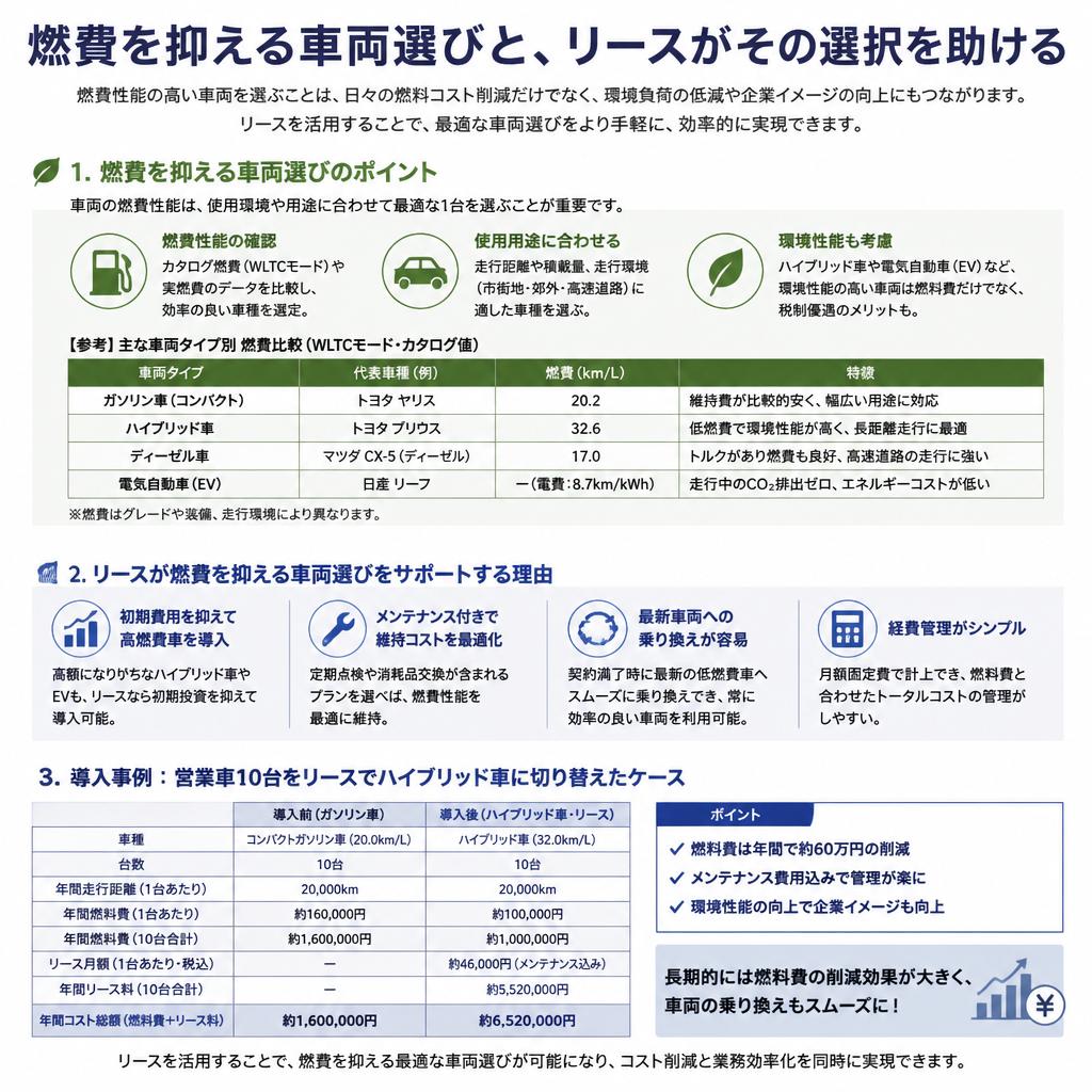 2. 燃費を考える：リースの賢い活用法