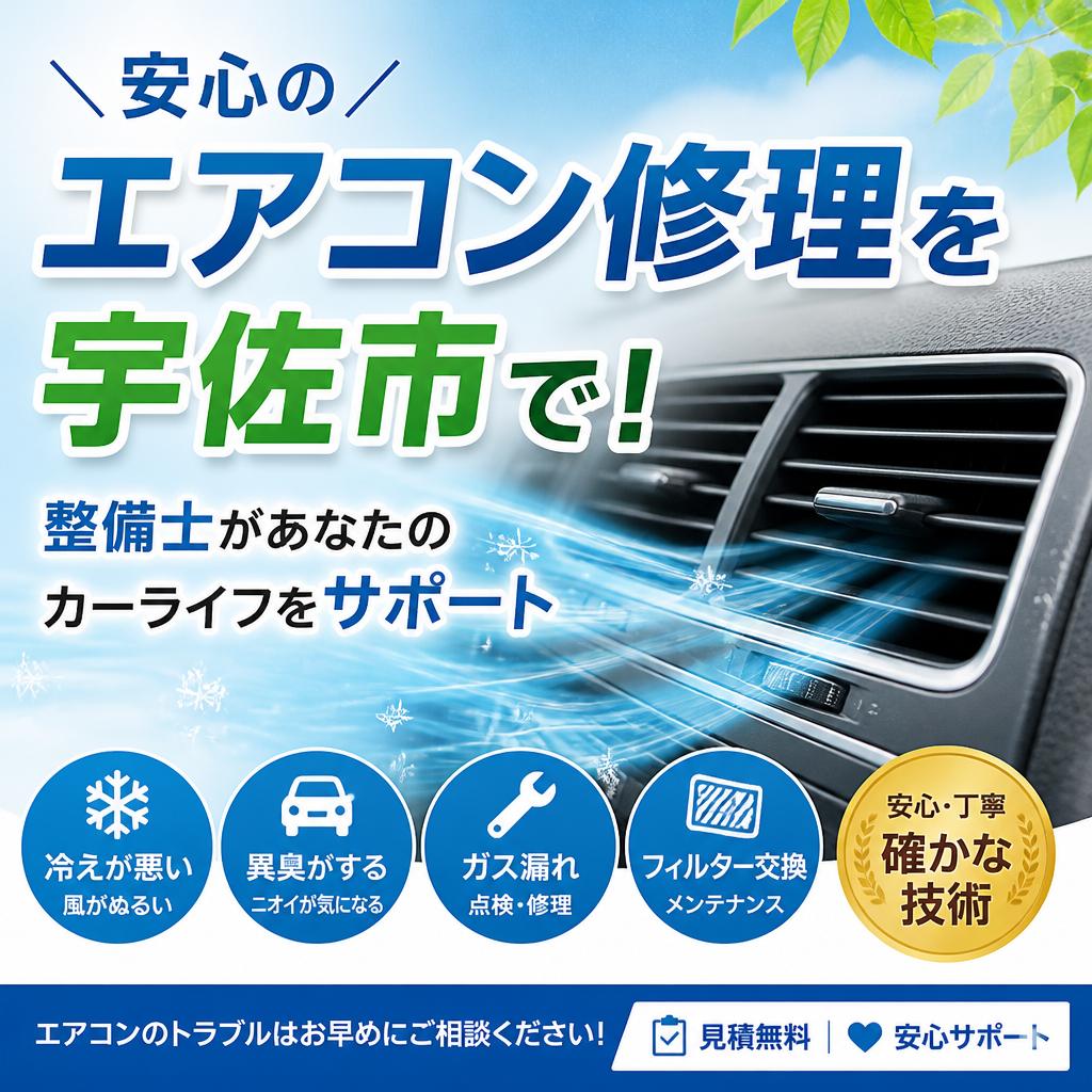 安心のエアコン修理を宇佐市で！整備士があなたのカーライフをサポート